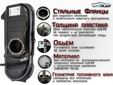 Топливный бак для Daewoo Matiz KLYA 1997-2015г Литой